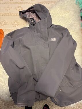 The North Face Hooded Rain Jacket in Mauve Gray
